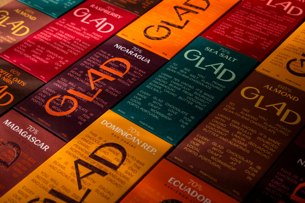 GLAD chocolate branding and packaging design by VOLTA Studio