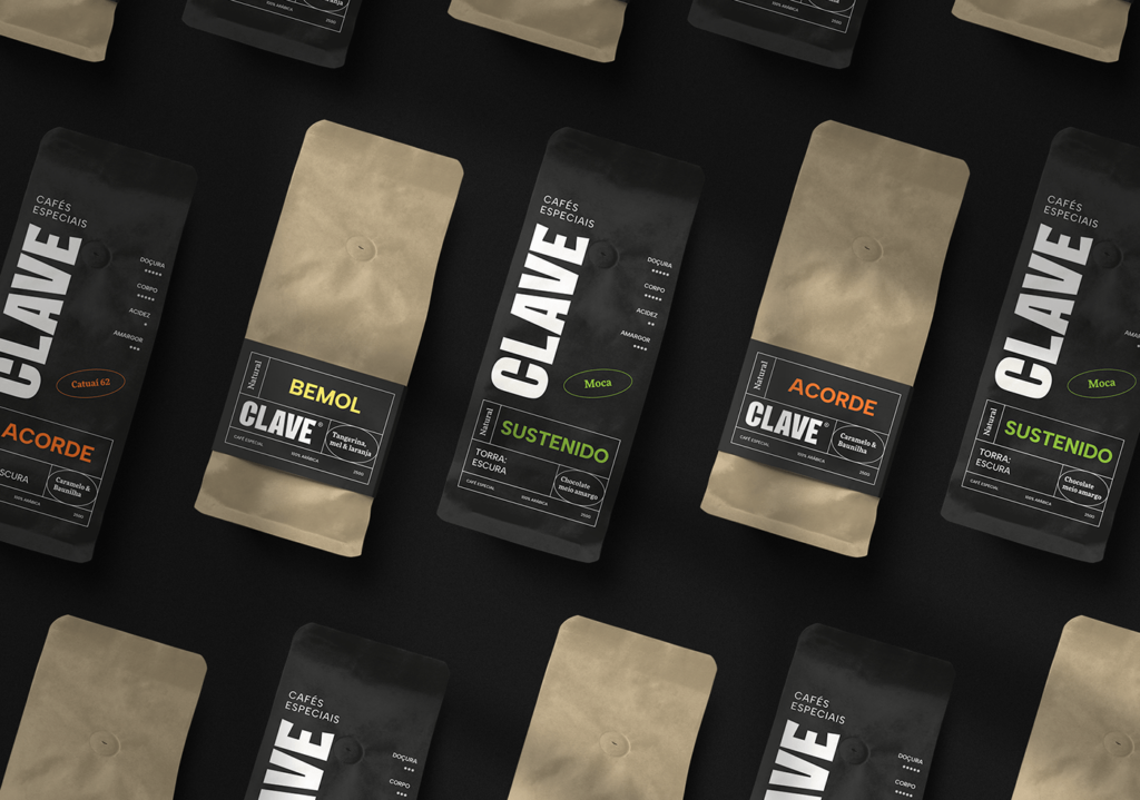 Clave Coffee beverage branding and packaging design by Alison Almeida