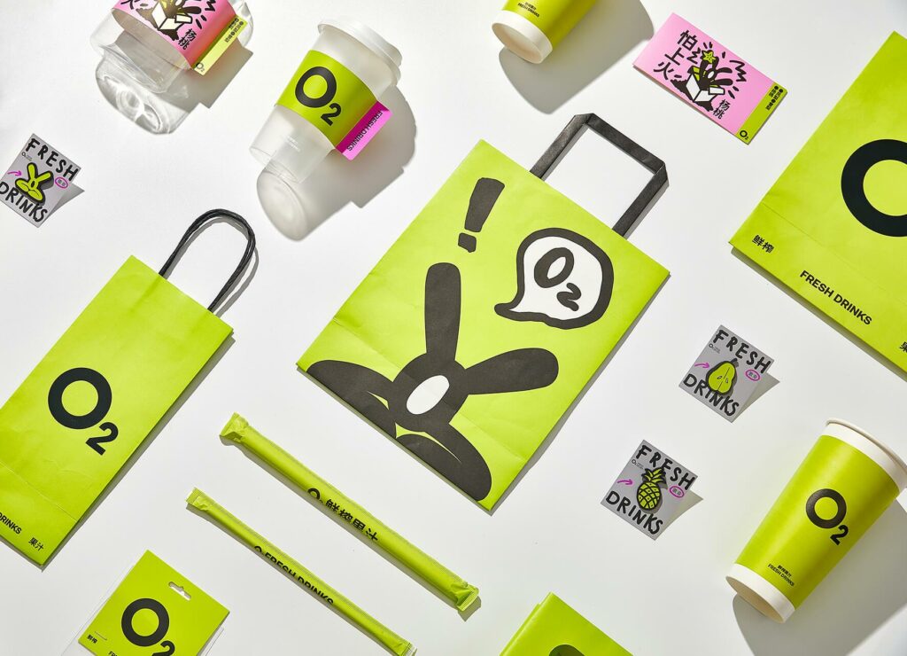 O2 drinks branding and packaging design by Reesaw Studio