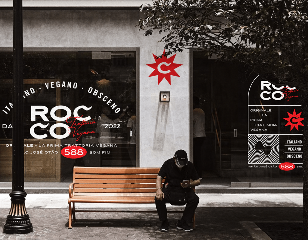 Rocco Trattoria Vegana restaurant branding by Bodega Design Studio