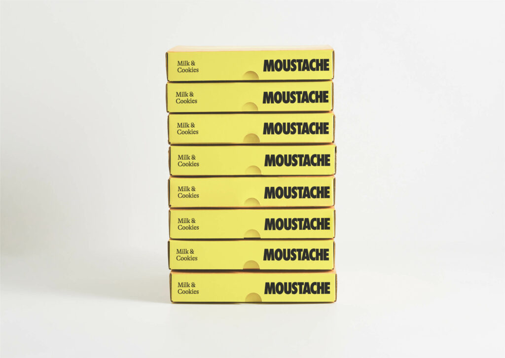 Moustache cookie and milkshake restaurant branding by Studio South