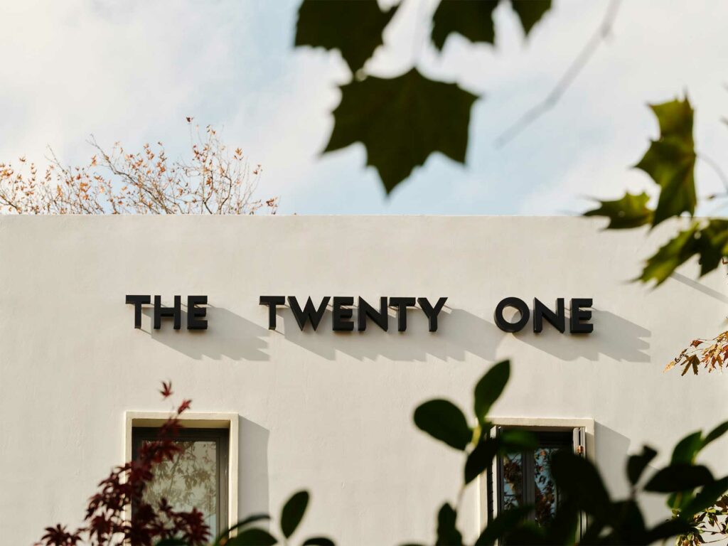 The Twenty One hotel branding by Marlon Tate in Athens Greece