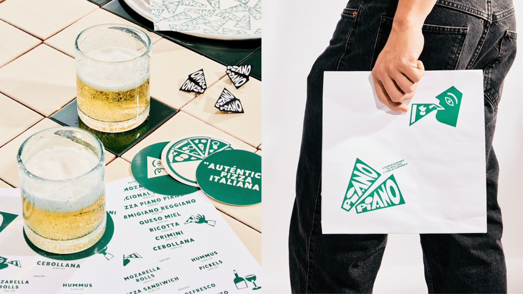 Piano Piano pizza restaurant branding by Andrew Higueros