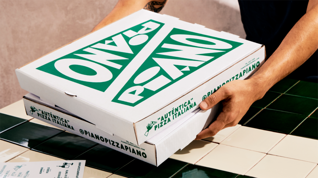 Piano Piano pizza restaurant branding by Andrew Higueros