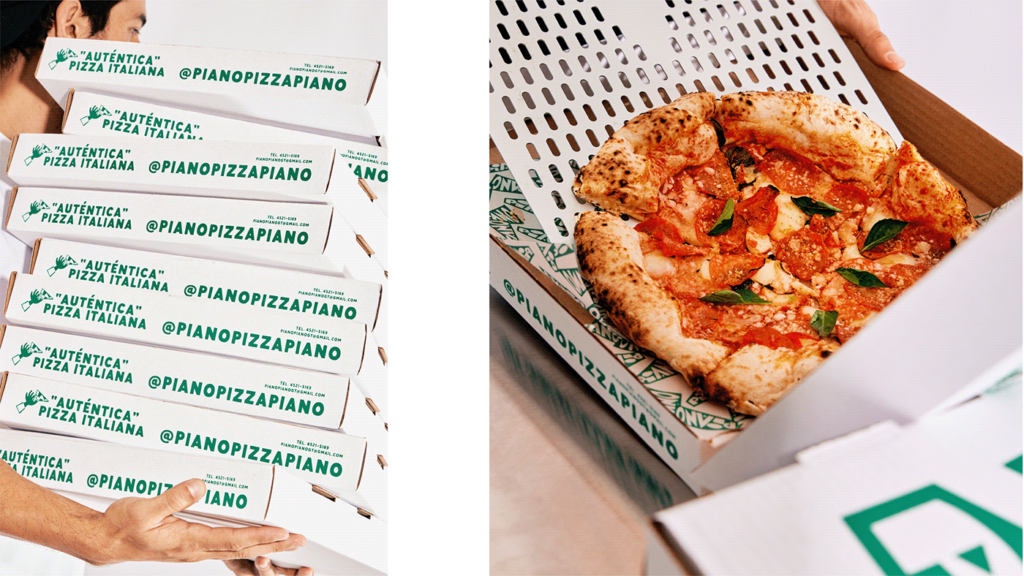 Piano Piano pizza restaurant branding by Andrew Higueros