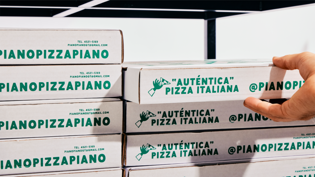 Piano Piano pizza restaurant branding by Andrew Higueros