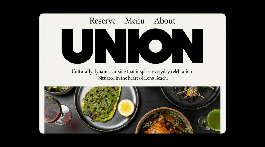 Union restaurant branding by Forth + Back Studio